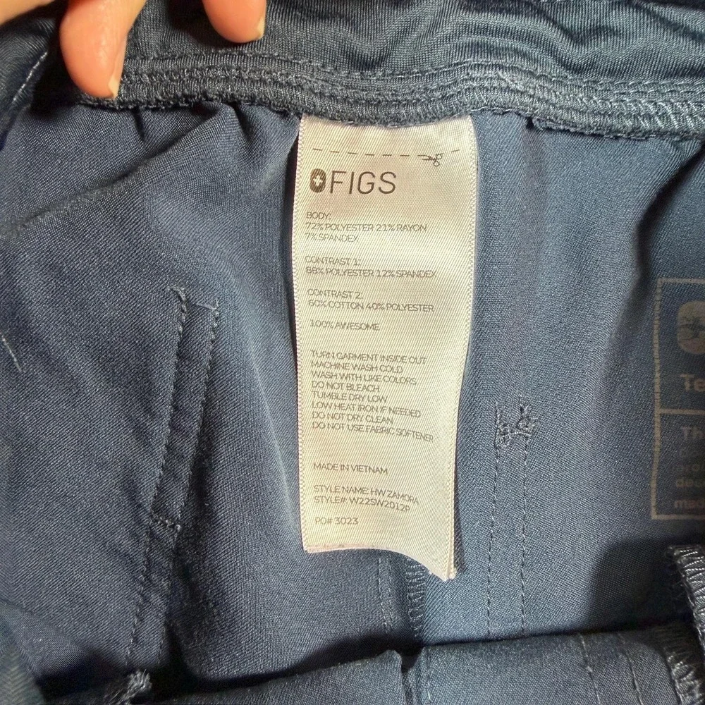 FIGS Zamora Jogger Scrub Pants Womens XS Blue Cargo Stretch Medical